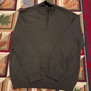 Brooks Brothers Men's Dark Green Zip-Up Sweater